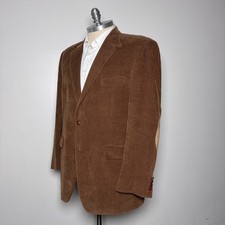Lauren Ralph Lauren Blazer Mens 46L Brown Corduroy Suede Elbow Patch Sport Coat