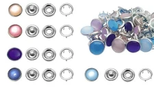 Snap Fasteners - 100 Sets 10mm Pearl-Like Prong Snap Buttons for Sewing Craft...
