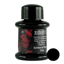 Pluma Estilográfica Negra Flor Aroma/Grafito Negra Hecha a Mano Tinta Embotellada-45 ml