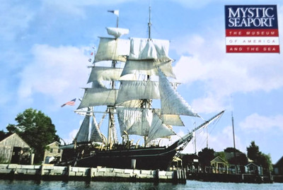 1990 Postcard Sailing Bark Charles W. Morgan Whaling Ship Next Day Shipping