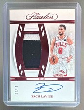 Zach LaVine 2023 Panini Flawless Ruby Vertical GU Patch Auto 11/15
