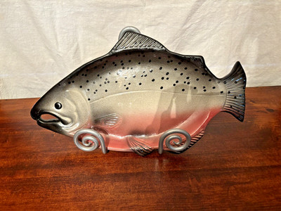 Alaska Originals by Claudia Large 15.5  Salmon Fish Wall Plaque Hand Painted