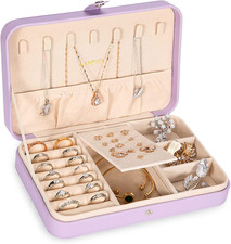 Small Jewelry Box for Women Girls, PU Leather Travel Jewelry Case, Portable Jewe