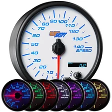 Slightly Used GlowShift White 7 Color In-Dash Speedometer Gauge 3-3/4" 95mm
