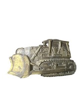 Vintage Bulldozer Belt Buckle Construction Heavy Equipment Metal USA Rare