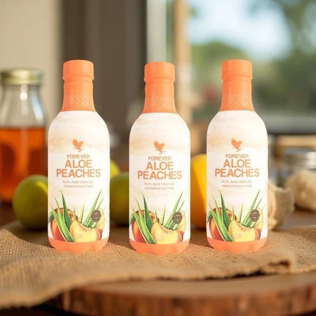 FOREVER LIVING 3x Forever Aloe Peaches 3L Aloe Vera Gel Getränk mit Pfirsich 84,3% Original