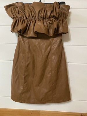 DO+B Brand Leather Look Sleeveless Dress Sz. Small