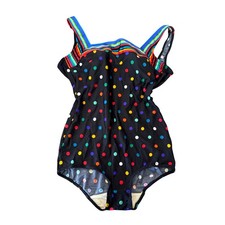 Vintage Gottex Polka Dot Rainbow One Piece Swimsuit Size 1