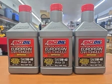 THREE (3) Amsoil 5w40 European Synthetic Motor Oil 3 Quarts