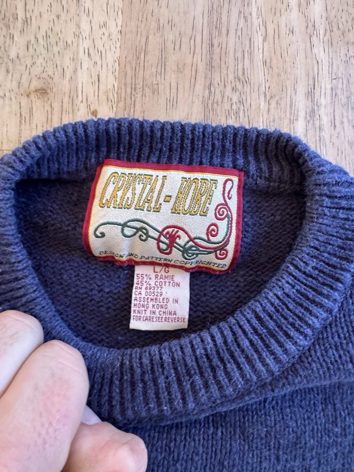 De Colección Años 90 Y2K Suéter Otoño Profesor Escuela L Cristal Kobe Cárdigan Foto 3 de 4