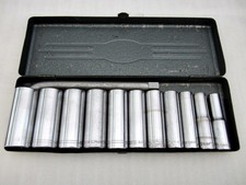Vintage 1950s Craftsman 12 Drive 12pc Spark Plug Socket Set Metal Box Usa