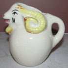Goat Creamer VINTAGE Porcelain Mountain Ram Tableware Hand Painted Unmarked — photo 1