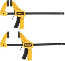 Two-Pack One-Handed 4.5 Inch Small Trigger Clamp, Converts to Spreader, Yellow