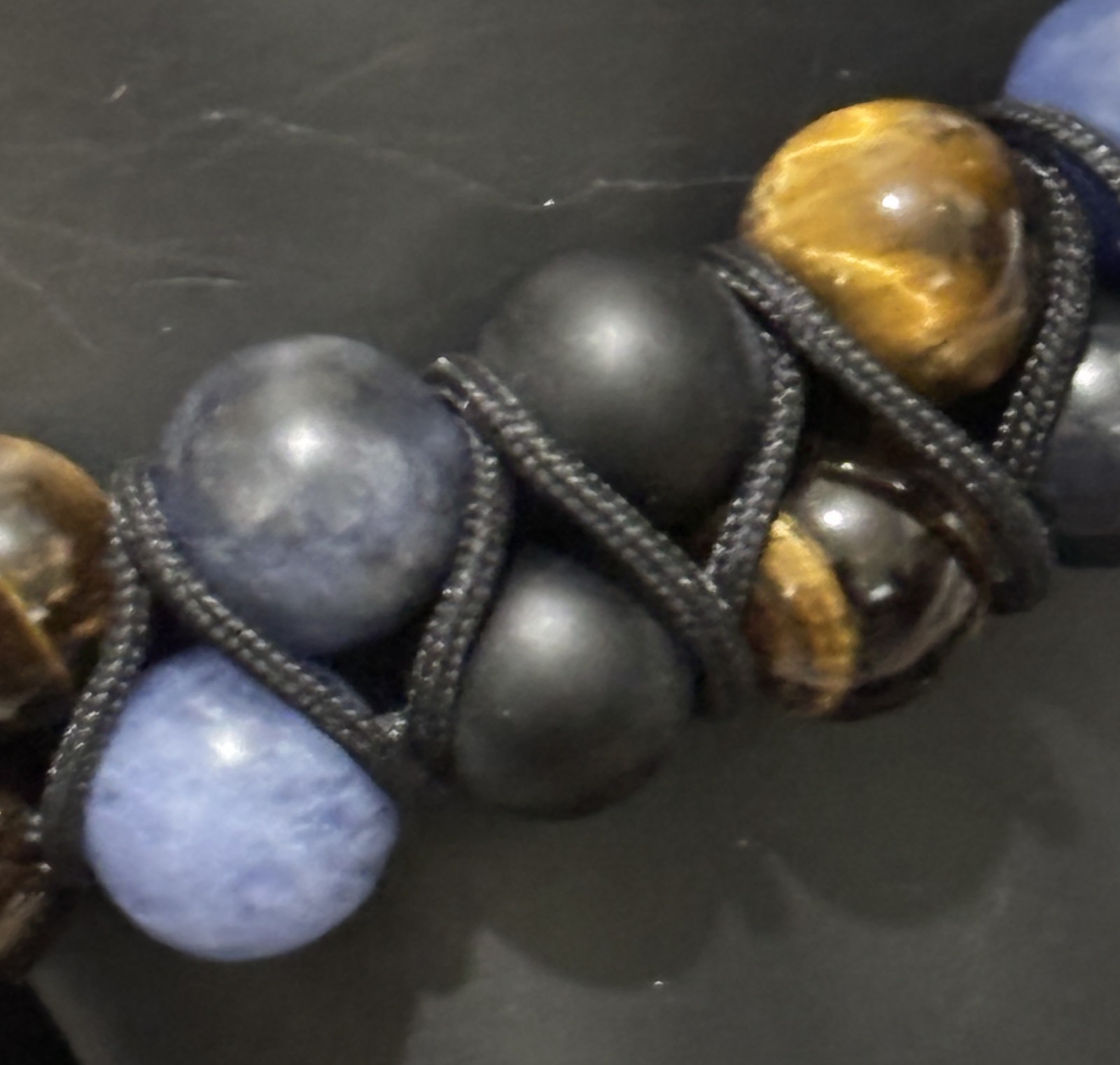 🟢 Steve Madden Adjustable Stone Macramé Bracelet… - image 3