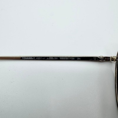 CHANEL Pantos Sunglasses Gold Metal Brown Tortoise 4251-J Coco
