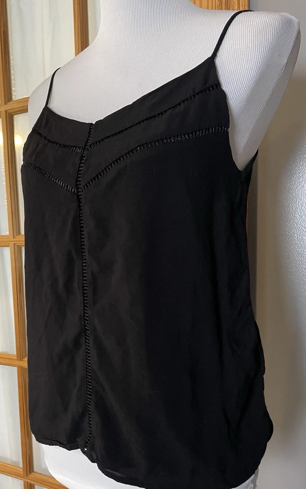 90S Y2K Banana Republic Tank Top Women’s Cami M Black Goth Clubwear Sexy - Image 2 of 4
