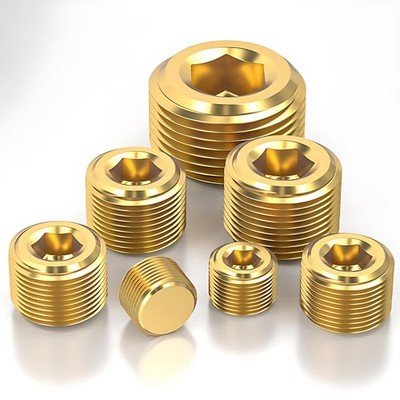 1/16'' 1/8'' bis 1'' NPT Verschlussschraube Blindstopfen Verschlussstopfen Messing