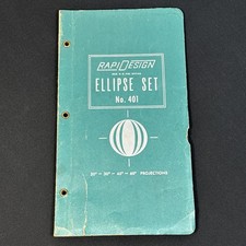 Vintage RAPIDESIGN Ellipse Set No. 401 with 20 30 45 60 Degree Templates GUC