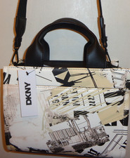 NWT DKNY Hadlee Tote Crossbody NEWS Print Bag Purse RT 128