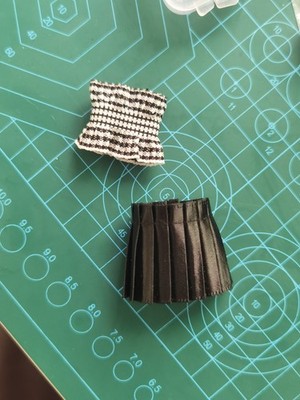 1/12 Plaid Top Skirt High heels Shoes Model for 6'' SHF Gynoid Snail Shell Figure