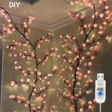 96 LED Cherry Tree Branch Lights for Wall Cherry Blossom Willow Vine Twig Decor