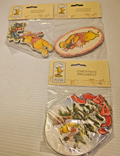 Classic Winnie the Pooh Christmas Ornaments 3 package of 3 package Disney New