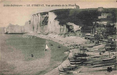 ETRETAT LE HAVRE 76 Seine-Maritime Falaises Strand Fischerboote Segelboot Badega