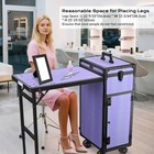 Byootique Portable Rolling Nail Table Kit with Makeup Train Case Aluminum Purple — photo 2