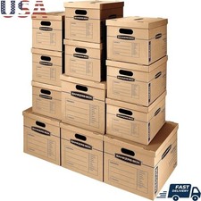 Classic Moving Boxes Set Tape Free Easy Assembly Reinforced Handles Durable New