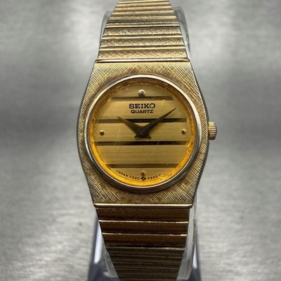 Seiko Watch Women 18mm Gold Dial Gold Tone Oval 7320-0129  display picture 3