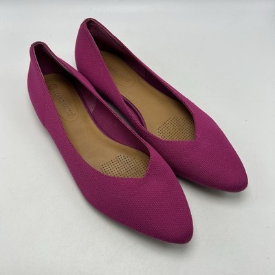 Corso Como Flats Womens 9 M Julia Knit Slip On Shoes Pink Pointed Toe