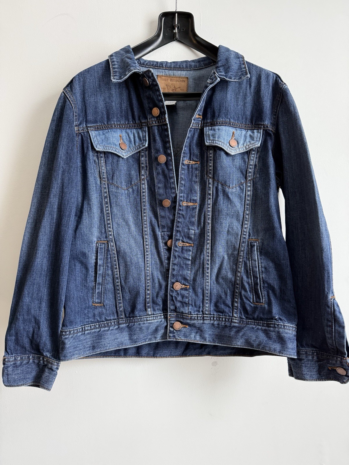 TRUE RELIGION SECTION ROW HORSESHOE DENIM MEN  JACKET SIZE M