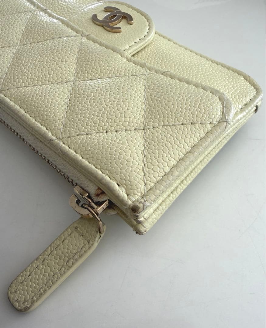 Chanel Lemon Yellow Zip Card Case Scarab Bag Holder thumbnail 5