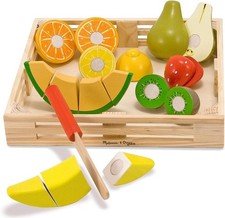 Cutting Fruit Set 18pcs Wooden Play Food Pretend Toy Bundle