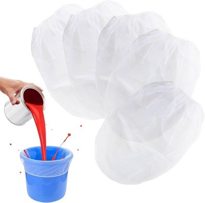 5PCS Fine Mesh Paint Filter Bags - Durable Nylon for Gardening & Painting Needs
