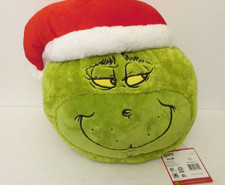 Dr. Seuss How The Grinch Stole Christmas Face Throw Plush PILLOW NWT 2024