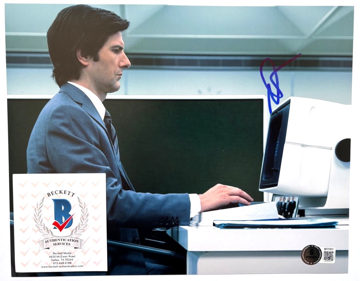 ADAM SCOTT SIGNED SEVERANCE 8X10 PHOTO MARK SCOUT PARKS REC ACTOR APPLE TV BAS G 