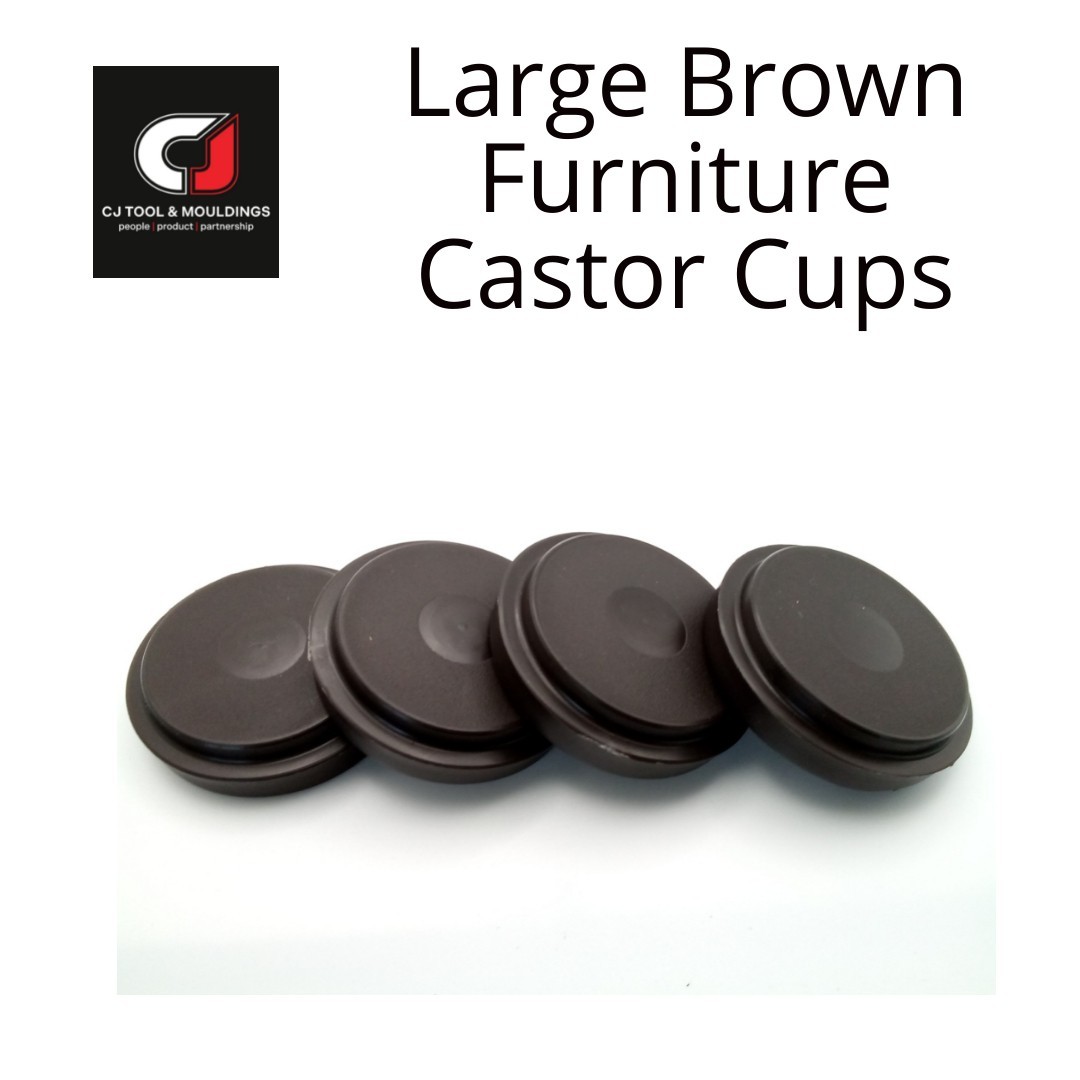 CASTOR CUPS- LARGE BROWN RIGID X 8 Carpet/Floor Protection UK MANUFACTURED