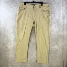 Iron Co Pants Men 38x30 Tan Patriot Classic Comfort Straight Leg Flat Front