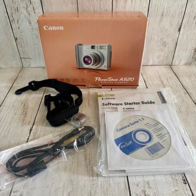 NO CAMERA - Canon PowerShot A520 Digital Camera 4.0 MP Box Guides & Manuals ONLY