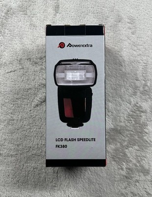 LCD Flash Speedlite Powerextra FK380 for DSLRs Cameras New