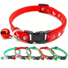 Christmas Pet Collar Cat Dog Cute Adjustable W/Bell Safety Buckle Kitty Puppy