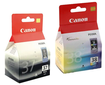 Canon PG-37 / CL-38 Genuine Ink Cartridges For Pixma MP140 MP190 MP210 MP220 LOT