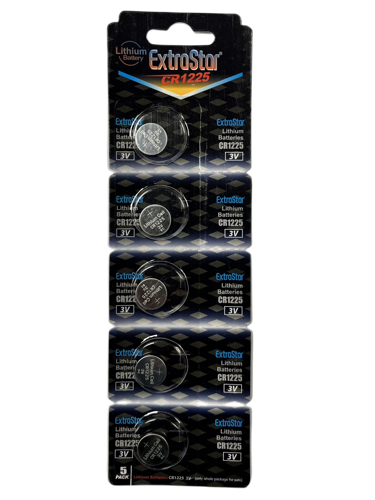 Pila Batteria A Bottone Extrastar CR1225 3V Confezione Da 5 Pile DUCR1225