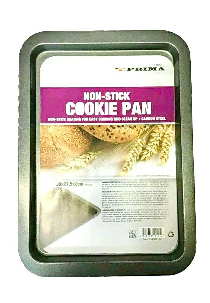 LARGE NON STICK OBLONG COOKIE ROASTING PAN OVEN TRAY33X23X2CM BBQ BAKING KITCHEN