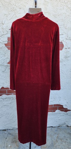 LARGE women Crabtree & Evelyn velvet zip long sleeve robe sleep stretch dress - Picture 11 of 18