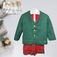 Vintage Royal Stewart Marshall Field Co Plaid Shorts Green Jacket Set