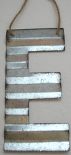 Corrugated Metal Letter E 7.5" Industrial Rustic Wall Plaque