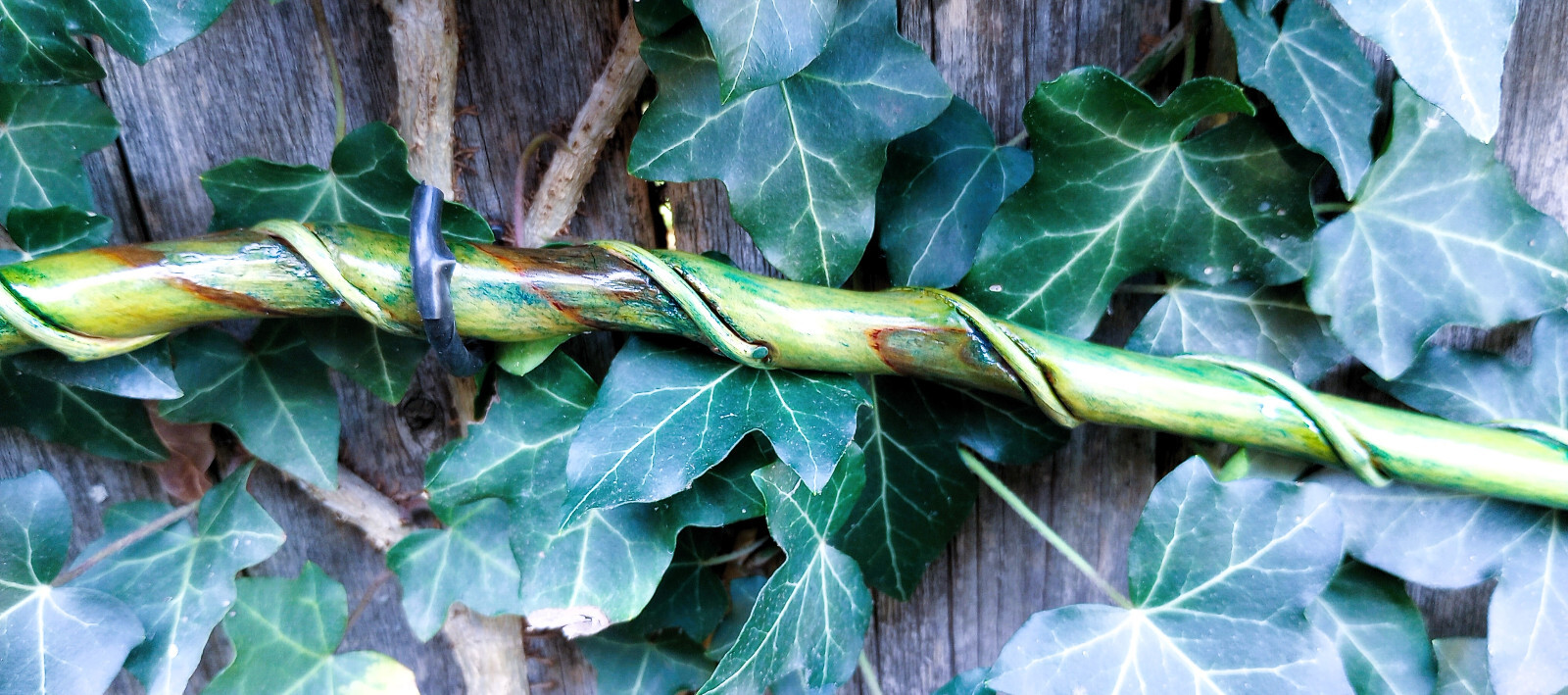 Wand - Natural Vine Twisted - Witch / Wizard - Pagan - Hand Carved - Olive Wood