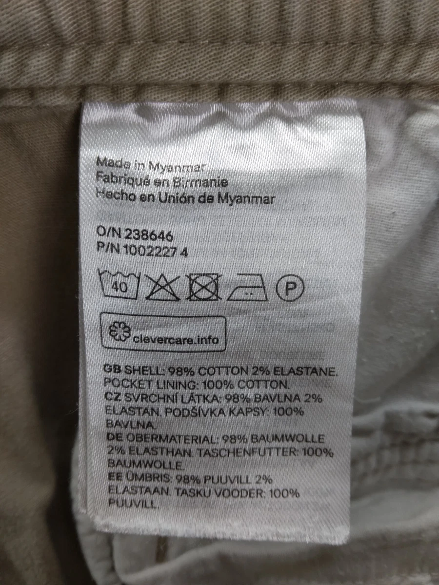 Pantalones con cordón H&M para mujer M beige tiro alto pierna recta cómodos